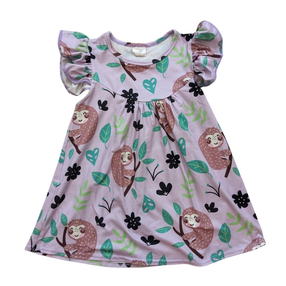 Sloth Flutter Dress 2T